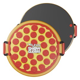 Flybar Kids 26" Foam Saucer Disc Snow Sled with Slick Bottom & PE Core Build for Boys and Girls Ages 6+, Holds Up to 110 Lbs (Pizza)