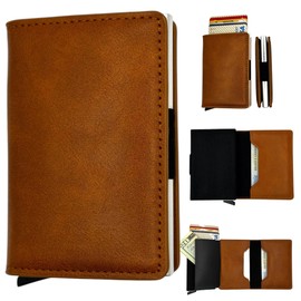 Slim Wallet For Men Gifts For Men Blocking Rfid Wallet For Men Credit Card Holder Men Wallet & Wallet Women Wallets For Men Business Card Holder Case Minimalist Wallet For Man (Light Brown)