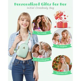 Freesya Monogrammed Crossbody Bags for Women Girls, Mini Lightweight & Waterproof Cross Body Purse, Cute Thoughtful Birthday Gifts Idea, Trendy Travel Fanny Pack Crossbody Bags with Initial Letter