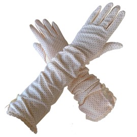 CAMSTIC Women's Sun UV Protection Long Driving Gloves, White