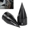 Unbranded Spike Black Front Axle Cap Nut Covers For Harley