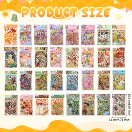 Honoson DIY 3D House Stickers 32 Sets Scenes with 1 Craft Tweezers Sticker Therapy for Adults Make Your Own Miniature Room for Relief Stress Pass The Time