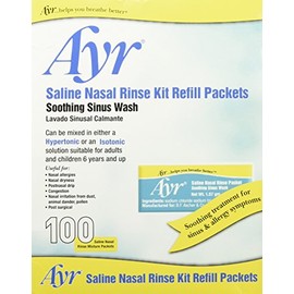 Ayr Saline Nasal Rinse Kit Refill Packets, 100 Count