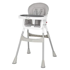 Dream On Me Portable 2-in-1 Tabletalk High Chair, Convertible Compact High Chair, Light Weight Portable Highchair, Grey