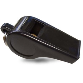 Cannon Sports Black Plastic Whistle with Keychain - Loud Clear Sound - for Coaches, Referees and Lifegaurd Safety