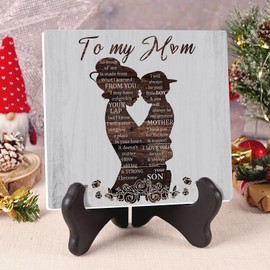 Mum Birthday Gifts - Gifts for Mum, Engraved Plaque Gifts for Mum from Son, Birthday Gifts for Mumfrom Son, Gifts for Mum on Her Birthday, Mother's Day and Thanksgiving Gifts for Mum.