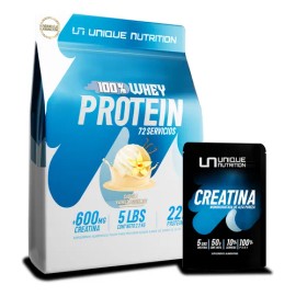 Proteina 100% Whey 2.2 Kg Adicionada Con Creatina Unique N Sabor Vainilla