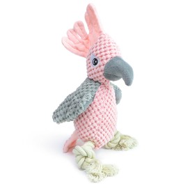 TONGKTAI Dog Toy Squeaky, Indestructible Interactive Puppy Toy with Squeaker & Crinkle Paper, Cleaning Plush Toy, Chew Toy Dog for Medium and Large Breeds (Pink)