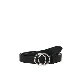 ONLY Women's Onlrasmi Faux Leather Jeans Belt Noos Belt, Blackdetail:black/ Shiny Silver Buckle