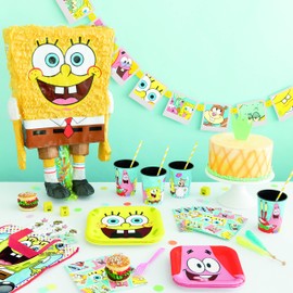 Unique SpongeBob SquarePants Plastic Stadium Cup - 16oz (1 Pc) - Fun & Multicolor Party Favor for Kids' Parties & Events