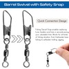 SHADDOCK 100pcs Barrel Swivel with Safty Snap Connector Fishing Tackle