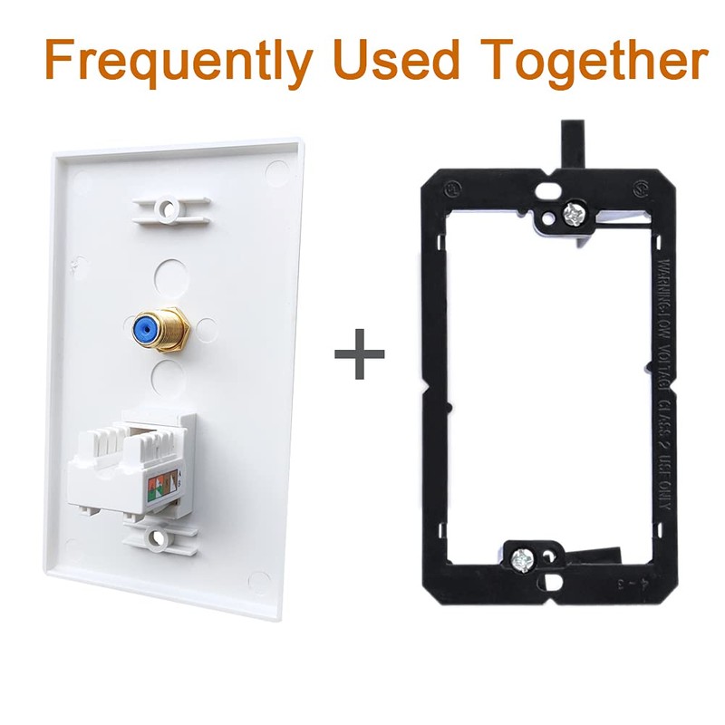 BOPLAT 90 Degree CAT6 Ethernet Coax Wall Plate Punch Down
