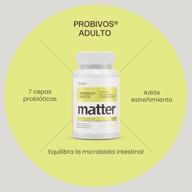 MATTER SMART NUTRIENTS - Probivos Adulto - Probiticos con Glutamina - Ideal para complementar tu bienestar digestivo - 25 Billones UFC - 45 Cpsulas...