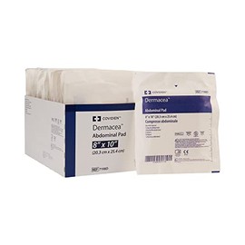 71982012 Abdominal Pad Dermacea NonWoven/Fluff 8 X 10 Inch Rectangle Sterile
