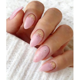 JMEOWIO Semi Cured Gel Strips Nail Art Sticker Wrap Glitter Star