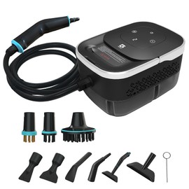 2500W Handheld Steam Cleaner,10 Accessories with 8 Adjustable Pressures for Tile/Grease/Carpet, 45oz Large Tank Chemical Free Cleaning, Portable Multi-Surface Steamer for Home Cars Kitchens (White)