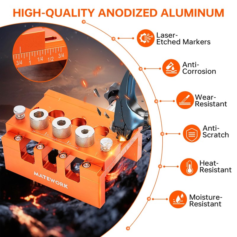 Dowel Jig, Adjustable Width Doweling Jig for Woodworking, Biscuit Joiner