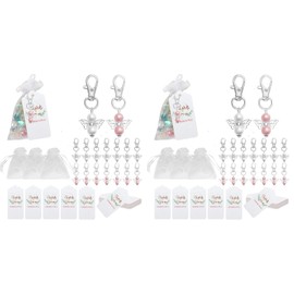 60Pcs Keychain Baby Baptism Shower Wedding Souvenir Guest Wedding Decoration Christmas Decor