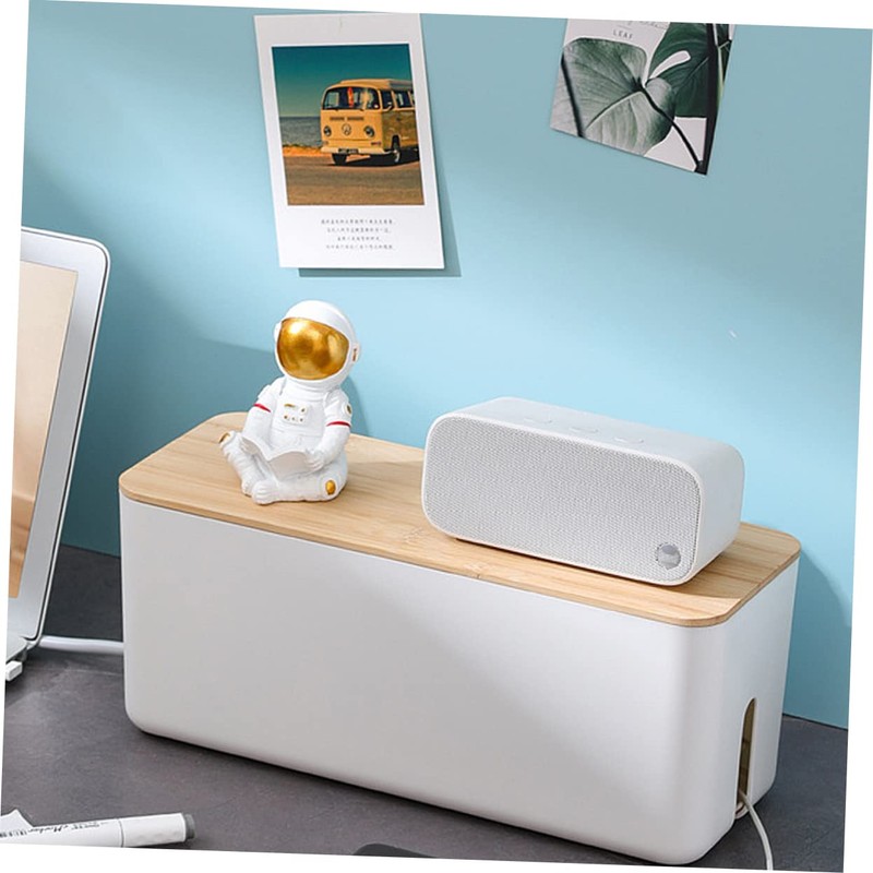 KOMBIUDA Charging Cable Storage Box Durable Plastic Cord Management Organizer