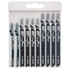 Bosch Professional 2607010629 10-Piece Basic for Wood Jigsaw Blade Set (for Wood, Accessories for Jigsaws) , 45cm x 40cm x 25cm