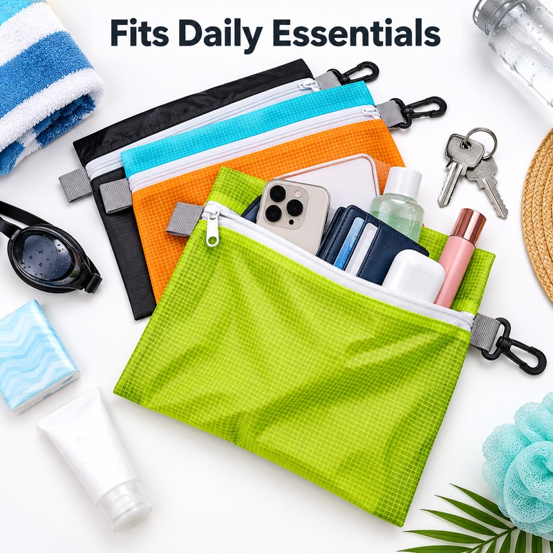 Waterproof Swimming Bag Pouch with Hook – Portable Travel Organizer