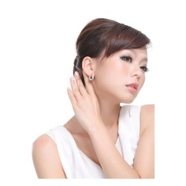 Bungsa Colourful "Candy" Earrings for Women Rose Gold - Round Stud Earrings with Radiant Crystals - Rainbow Earrings for Women and Girls - Colourful Rhinestone Ear Stud Earrings, Brass, Cubic Zirconia