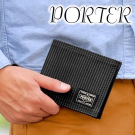 Yoshida Bag Porter 650-09781 Bi-Fold Wallet, Drawing, Black, Black