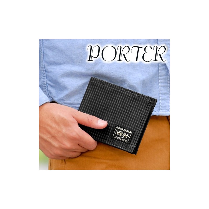 Yoshida Bag Porter 650-09781 Bi-Fold Wallet, Drawing, Black, Black