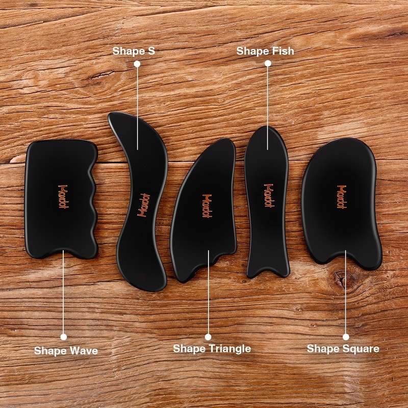 Maxdot 5 Pieces Gua Sha Massage Tools Set, Scraping Massage