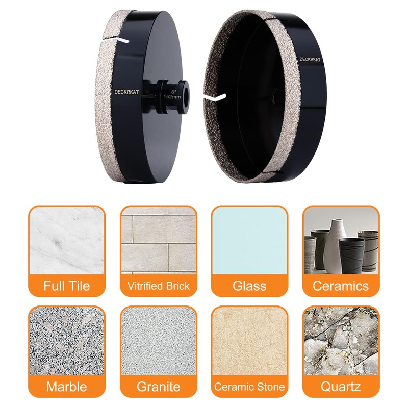6 Inch Diamond Hole Saw, 152mm Tile Hole Saw Drill