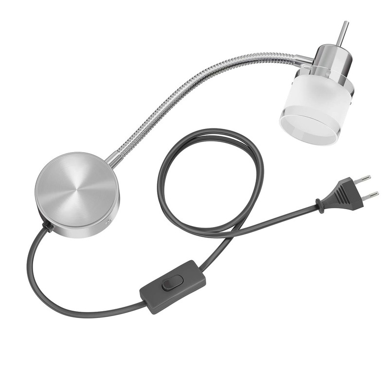 ledscom.de Miras Reading Lamp Gooseneck Switch Plug + GU10 LED