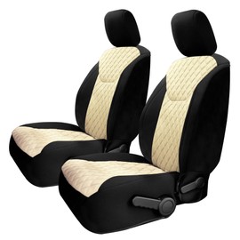FH Group Custom Fit Seat Covers for Jeep Wrangler JK 4 Door for Years 2007 - 2018 Neoprene and Neosupreme Front Set seat Covers Water Resistant Beige