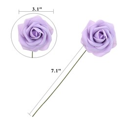 DerBlue 60pcs Artificial Roses Flowers Real Looking Fake Roses Artificial Foam Roses Decoration DIY for Wedding Bouquets Centerpieces,Arrangements Party Baby Shower Home Decorations (Lilac)
