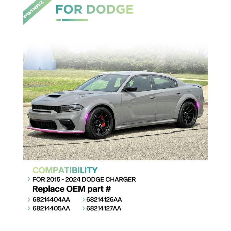 PWOBVZ Pink Purple LED Side Marker Lights for Dodge Charger