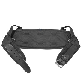Boulder Bag MAX Comfort Back Support Tool Belt - Black. Metal Buckle with Leather tip, (X-Large 37-42 Inch Waist) Made in the USA