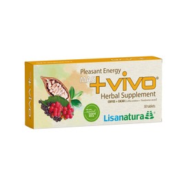 Lisanatura +VIVO Energizing Blend - Cacao & Caffeine Tablets for a Plant-Based Energy Lift - Sugar, Gluten & Lactose Free - 30 Tablets