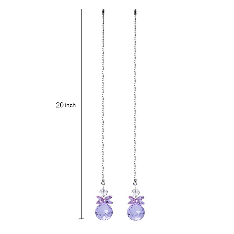Crystal Ceiling Fan Pull Chains Hanging Pendants Prism Pack Of