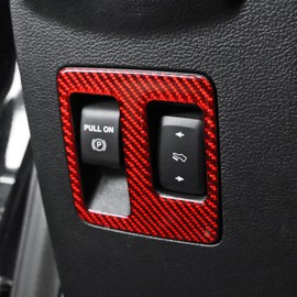 BETTERHUMZ Brake Clutch Pedal Pad Cover Compatible with Ford F150 Raptor 2015-2020 Carbon Fiber Car Pedal Frame Sticker for Safe Driving Interior Accessories (Red)