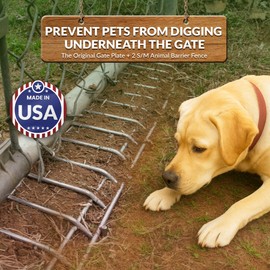 Dig Defence Original Gate Plate - Dog Digging Deterrent, Garden Fence Underground Gap Filler, Rabbit and Dog Barrier - 4 Pack with 2 SM/MD Animal Barrier