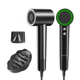 Hair Dryer with 110000 RPM High Speed 1400w Motor for 1-5min Fast Dry, 3 Heat/Cool Wind Level & 49db Low Noise,1.5 Billion Plasma & Travel Blow Dryer