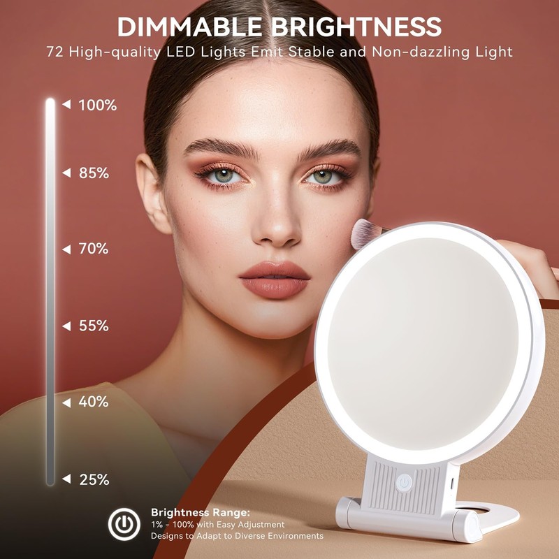 Auxmir 1X/30X Magnifying Mirror with Light, Double Sided Makeup Mirror
