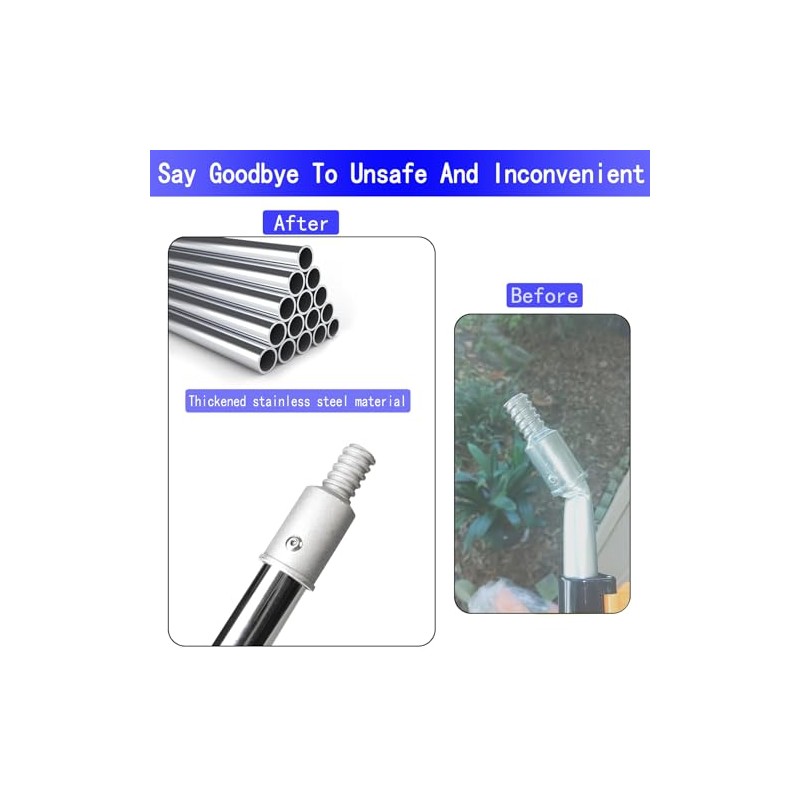 Paint Roller Extension Pole 11.8Ft,10 Segmented Lightweight Stainless Steel Telescopic