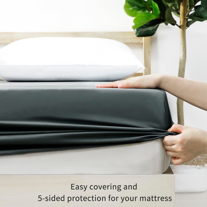 Tifschlaf Double Fitted Sheet Deep - Dark Grey Bed Sheet