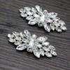 TENDYCOCO 1 Pair Shoe Buckle Rhinestone Crystal Shoe Clip Silver