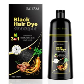 Black Hair Dye Shampoo 3 in 1 for Gray Hair, Hair Colour Shampoo for Women Men Grey Hair Coverage (500 ml)