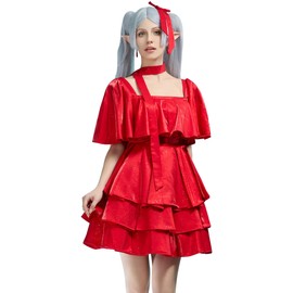 miccostumes Women's Costume Anime Magical Girls Cosplay Formal Dress Set (red, L)