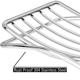 GUUKAR Soap Dish Stainless Steel Bar Soap Holder for Shower Bathroom, Self-draining Soap Dishes Sponge Holder for Kitchen Sink, Easy Cleaning Quick Dry(Soap Saver Not Included)