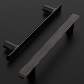 Amerdeco 10 Pack Oil Rubbed Bronze Cabinet Pulls 5 Inch(128MM) Hole Centers Kitchen Cabinet Handles Cabinet Hardware Kitchen Handles for Cabinets Cupboard Handles Drawer Pulls ZH0028