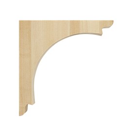 WADDELL Hardwood Grand Arch Corbel, 1 Count (Medium) | 7" x 7" x 1.75" w/Pre-Installed Keyhole Plate | Unfinished Decorative Corbels for Countertops, Fireplace Mantel, Shelves, DIY Home Improvement