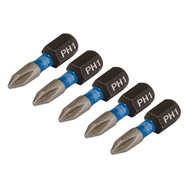 Draper 04934 Cross Slot/PH Type Impact Screwdriver Bits, No.1 x 25mm (Pack of 5)